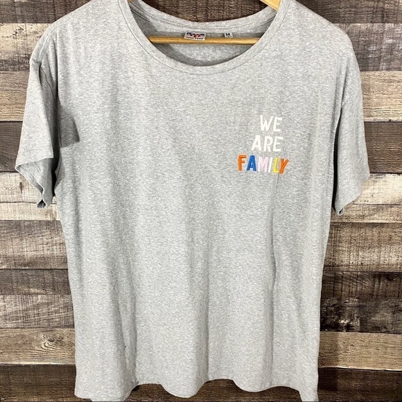 Junk Food Grey We Are Family Embroidered T-Shirt - Picture 1 of 5